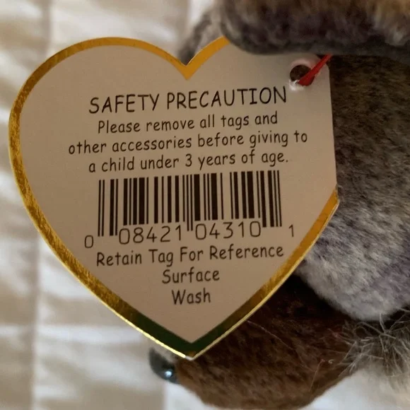 NWT Beanie Baby Ty Howl Wolf 2000 Retired Vintage Brown Gray Playful Dog - Picture 15 of 15